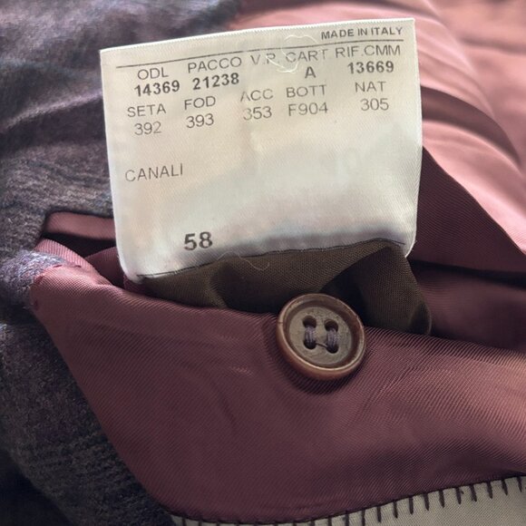 $1695 Canali 1934 Italy Purple Flannel Wool Blazer Jacket Sport Coat 48R CURRENT - Picture 10 of 10